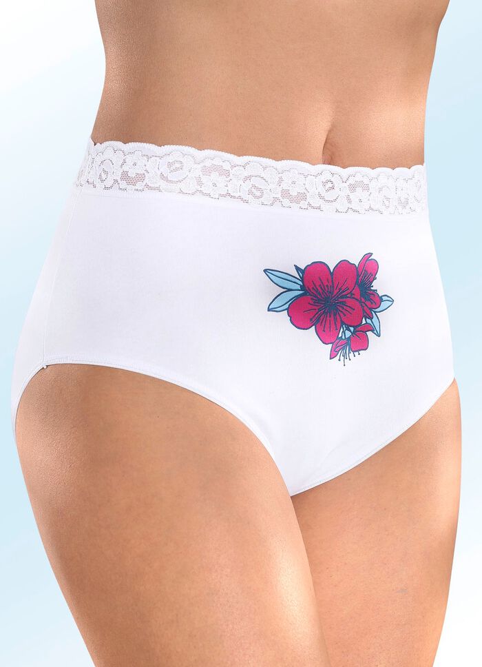 Verpakking van vier slips met kanten tailleband 