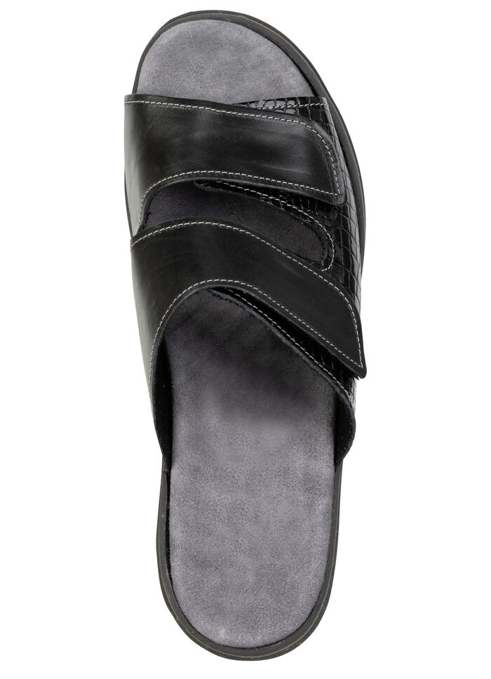 Comfortabele damesmuiltjes, breedte K, met klittenbandsluiting SCHWARZ