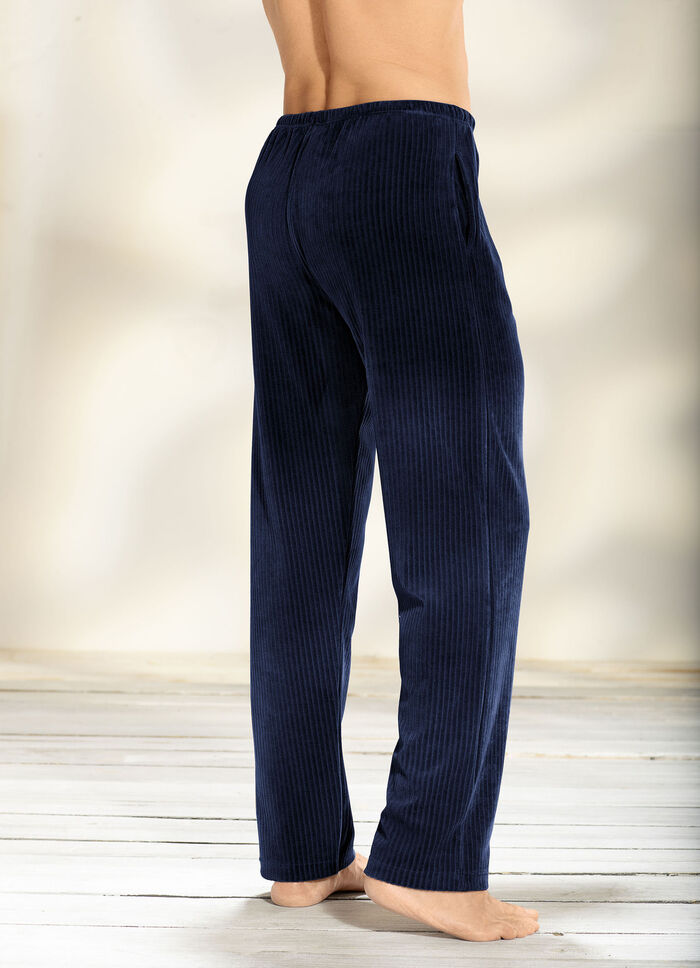 Broek met comfortabele elastische tailleband rondom in 2 kleuren MARINE