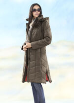 Jas met zijsplitten met rits KOFFIEBRUIN