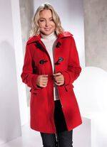 Jas met knevelsluitingen KERSROOD