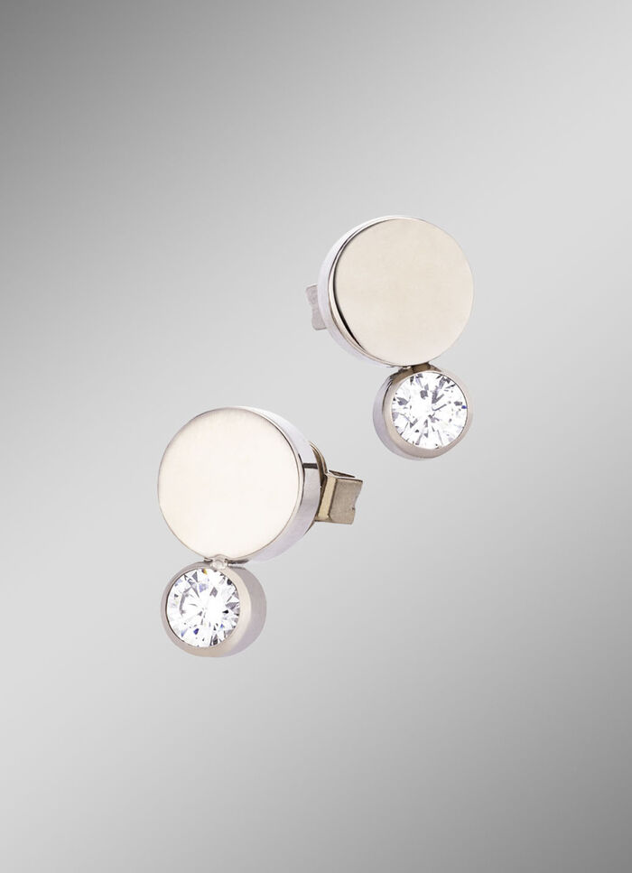 Titanium oorknopjes met synthetische zirkonia 