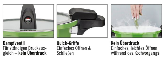 Energiebesparende pan met lagedruk snelkookpandeksel 