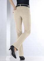 Magische jeans in 5-pocket-stijl BEIGE