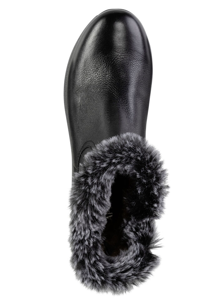 Caprice, gevoerde dames enkellaarsjes, winterschoenen, breedte H, met uitneembaar voetbed SCHWARZ