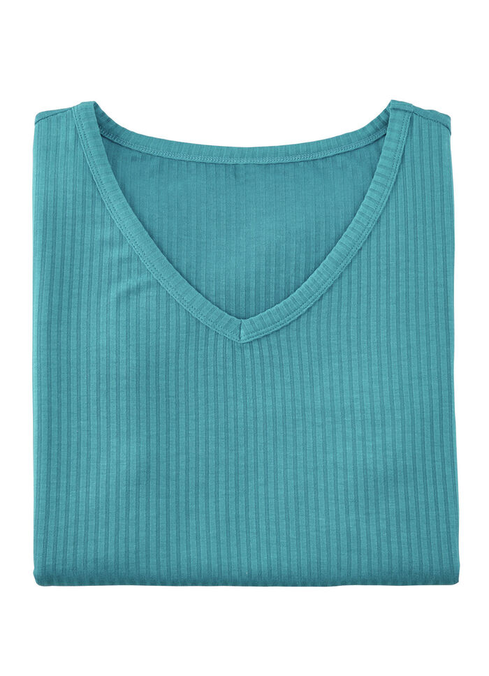 Laurina V-hals shirt PETROL