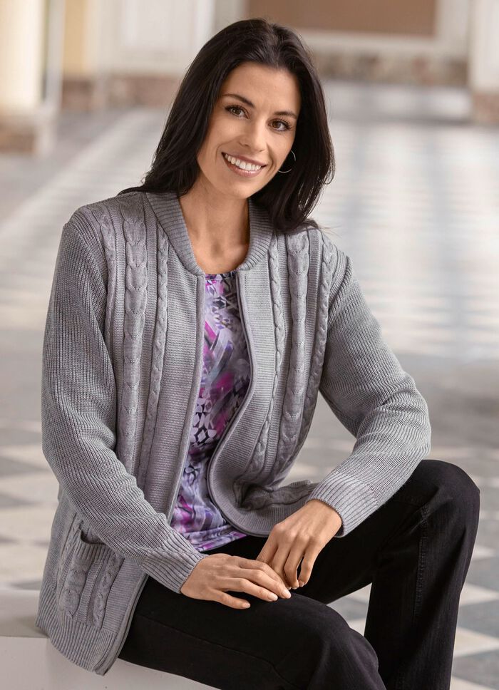 Cardigan met decoratieve textuurmix 
