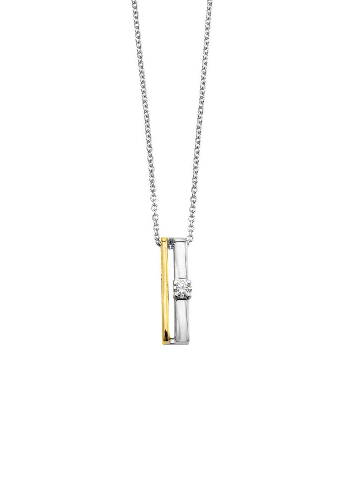 Tijdloze elegantie: hanger met diamant en ankerketting 