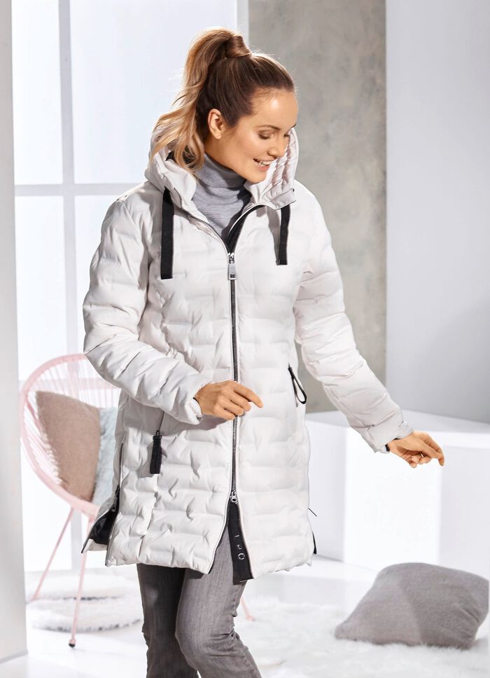 Functionele korte jas met vaste capuchon 