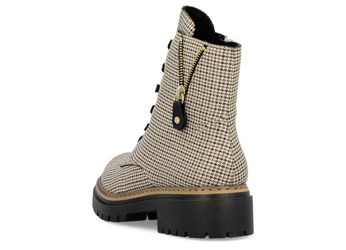 Rieker, trendy dames enkellaarsjes, winterschoenen, met rits BEIGE-SCHWARZ