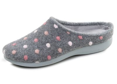 Laurina, klassieke damespantoffels, met stippenborduursel 