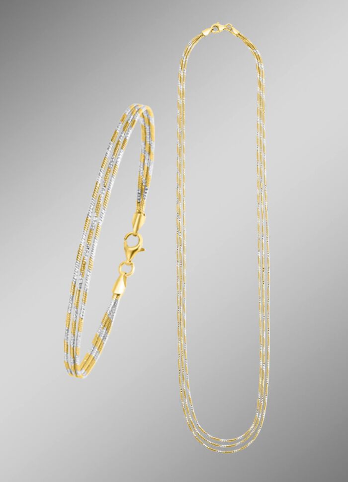 Elegante sieradenset in bicolor, 2 stuks 