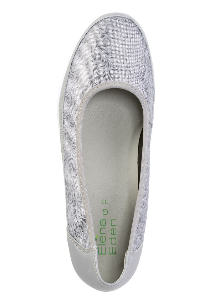 ELENA EDEN, comfortabele damesballerina&#39;s, breedte G, met uitneembaar voetbed SILBERGRAU