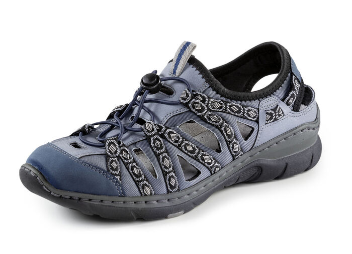 ELENA EDEN sandaal met textielrand JEANS