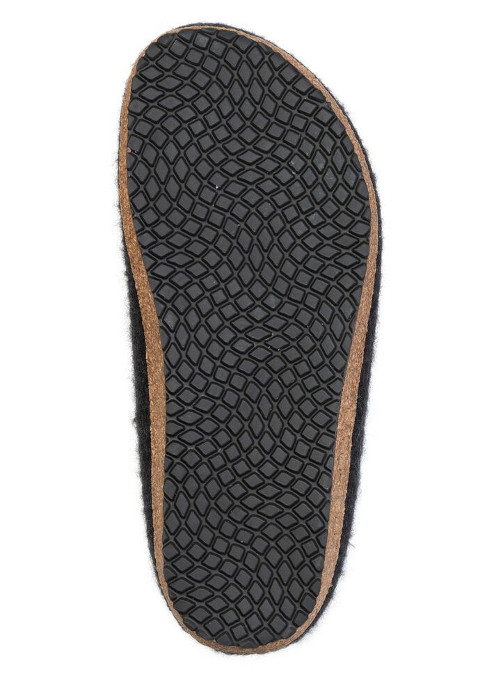 Elegante damespantoffels, breedte G, van scheerwol, naadloos met de hand gevilt GRAFIET