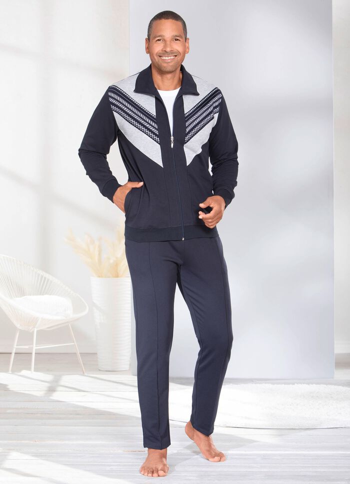 Katoenen vrijetijdspak MARINE-GRIJS