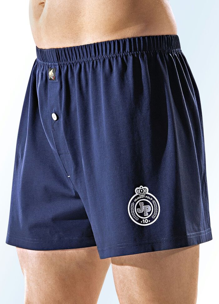 Set van vier boxershorts, effen met print 