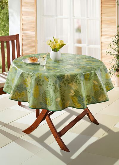 Tafelzeil van tafelzeil met bladmotief 