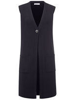 Gebreid vest met decoratieve sluiting ZWART