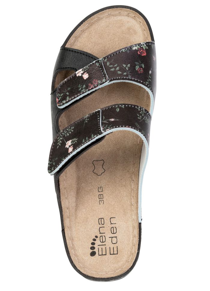 ELENA EDEN, klassieke damesmuiltjes, breedte G, met klittenbandsluiting SCHWARZ