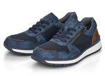 Rieker, comfortabele herensneakers, breedte H, met uitneembaar voetbed BLAUW-BRUIN