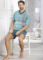 Shorty met V-hals en printmotief 