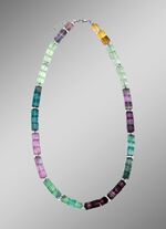 Prachtige set met hematiet, bewerkt en fluoriet in veelkleurig 