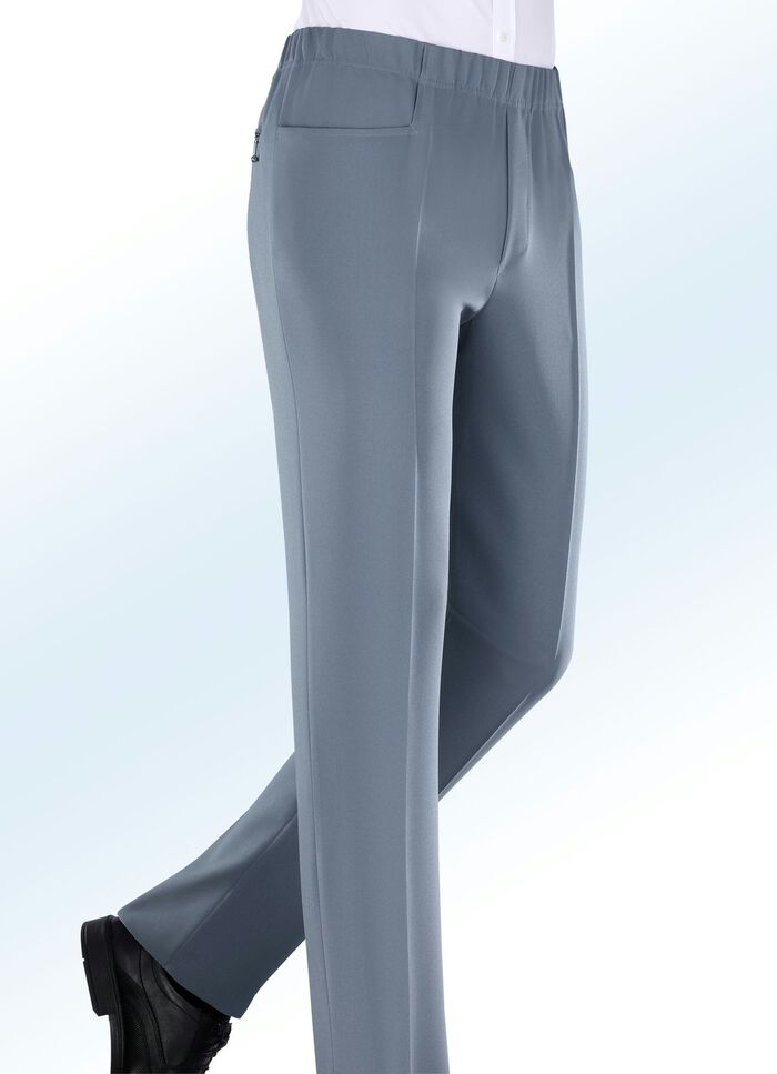 ‘Klaus Modelle‘ pull-on-broek met elastiek in 4 kleuren ROOKBLAUW