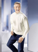 Pullover met een gestructureerd dessin in 3 kleuren WOLLWEISS