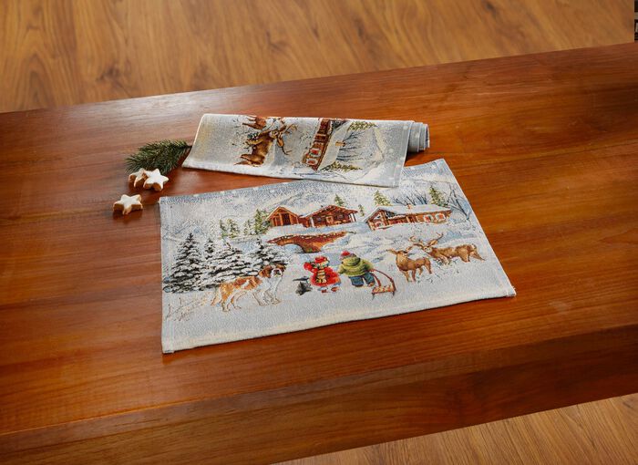 Wintertafel- en kamerdecoratie in tapijtkwaliteit 