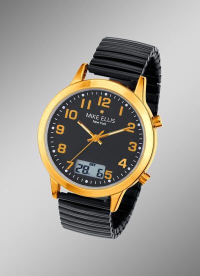 Radiogestuurd herenhorloge met diamant van Mike Ellis New York 