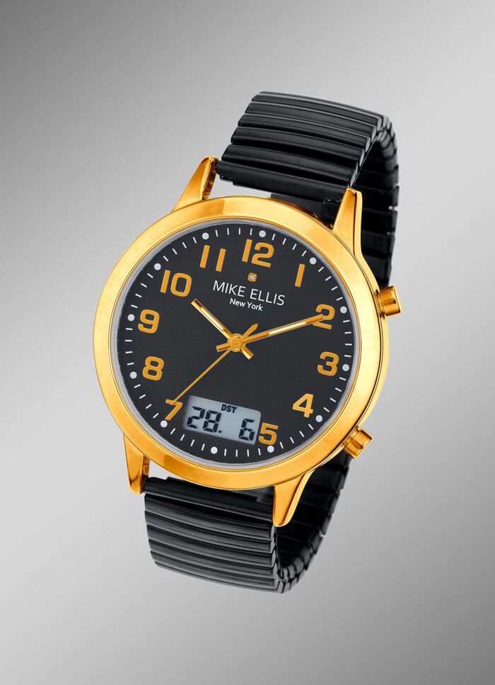 Radiogestuurd herenhorloge met diamant van Mike Ellis New York 