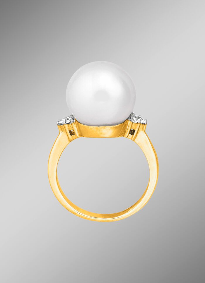 Magische damesring met Zuidzee parel 