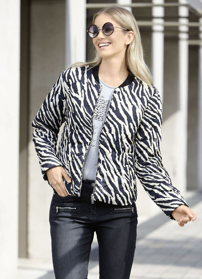 Omkeerbaar kort jasje in blouson-look 