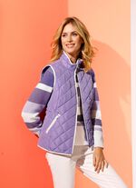 Gewatteerd vest met contrasterende biezen PAARS