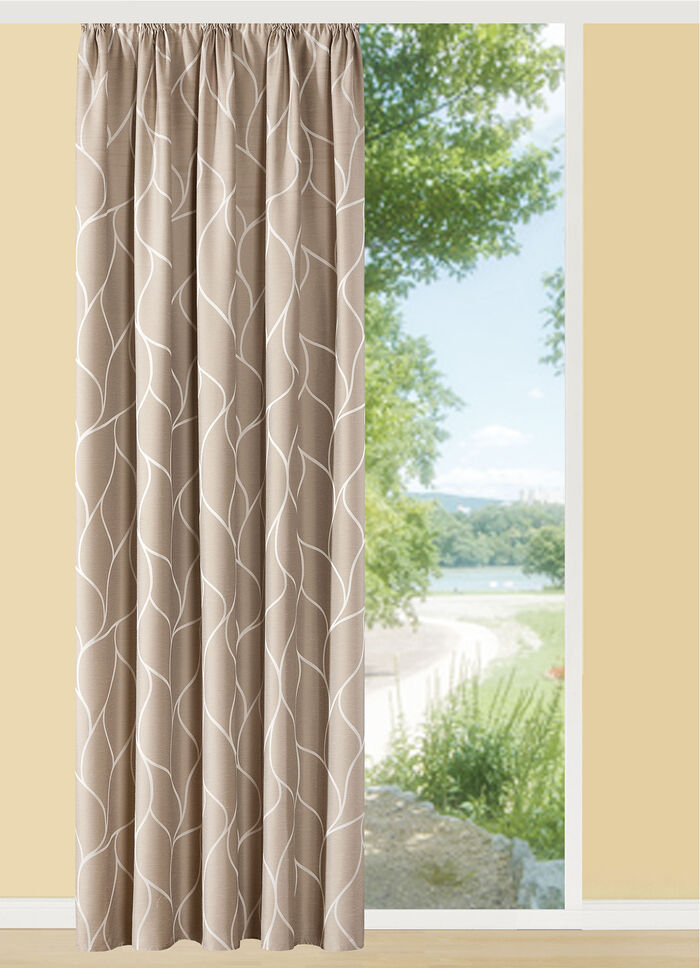 Gordijn met een prachtig golfmotief BRUIN