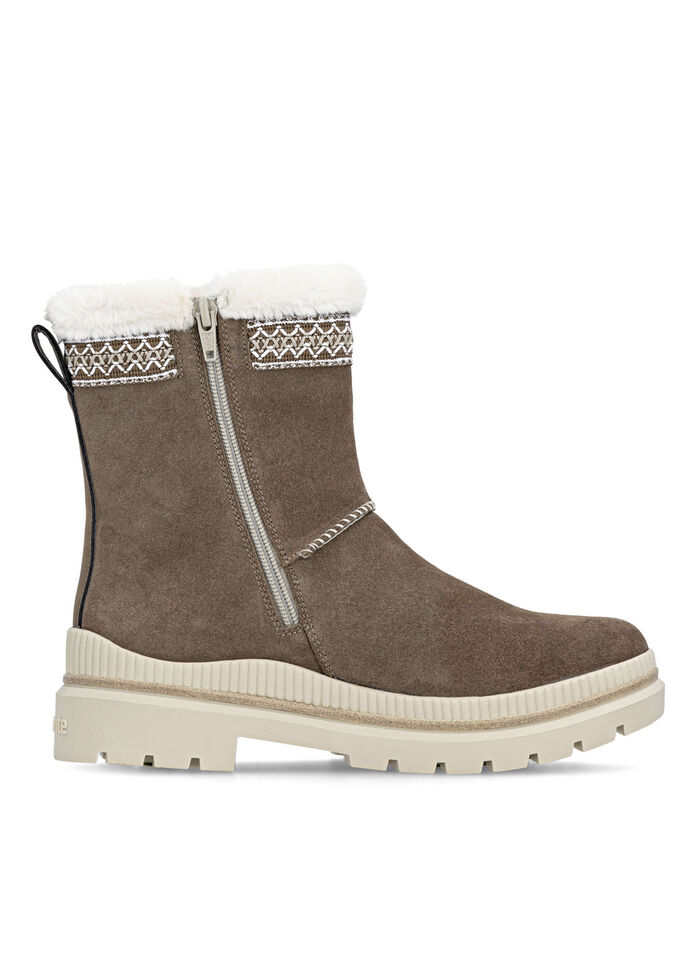 Remonte, gevoerde dames enkellaarsjes, winterschoenen, breedte G, met lamsvacht BRAUN