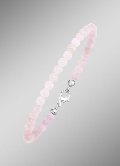 Armband met echte rozenkwarts 