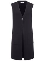 Gebreid vest met decoratieve sluiting ZWART