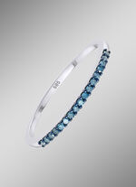 Verfijnde damesring met blauwe diamanten 