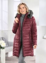 Korte jas met longitudinale quilting aan de zijkanten 