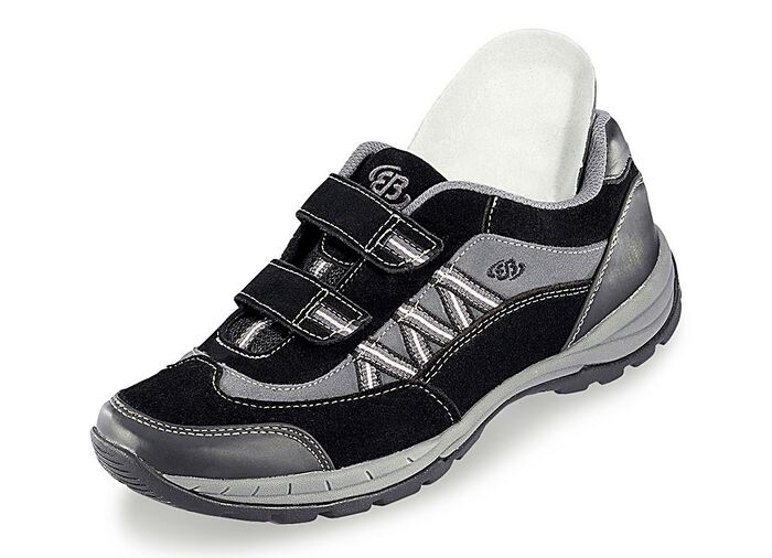 Sportieve herenpantoffels met uitneembaar voetbed ZWART-GRIJS