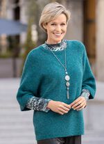 Trui in superzachte kwaliteit PETROLMOTIEF