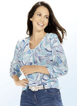 Tuniek met elastische boorden BLAUW-TURQUOISE