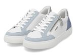 Remonte sneakers gemaakt van nappa- en su&egrave;deleer met metallic afwerking BLAUW-WIT-ZILVER