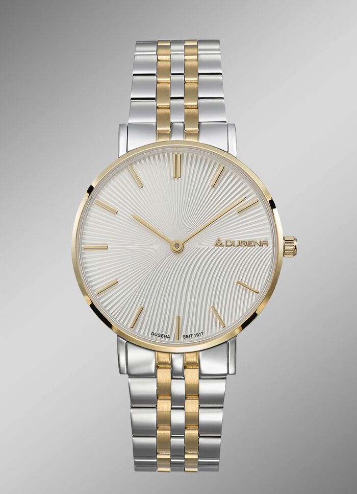 Dugena quartz dameshorloge met roestvrijstalen bandkast 