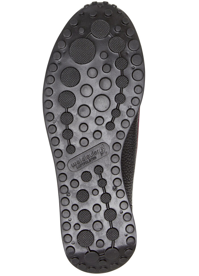 Waldläufer mocassinpantoffels van elegant, zacht hertennappaleer ZWART-MEERK