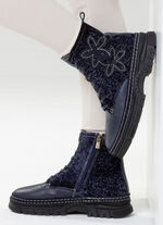 Gemini, modieuze dames enkellaarsjes, winterschoenen, breedte G, met uitneembaar voetbed MARINE