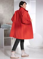 Korte jas met naadzakken BAKSTEENROOD