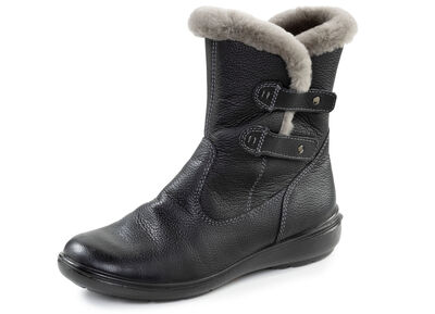 Gevoerde dames enkellaarsjes, winterschoenen, met lamsvacht 